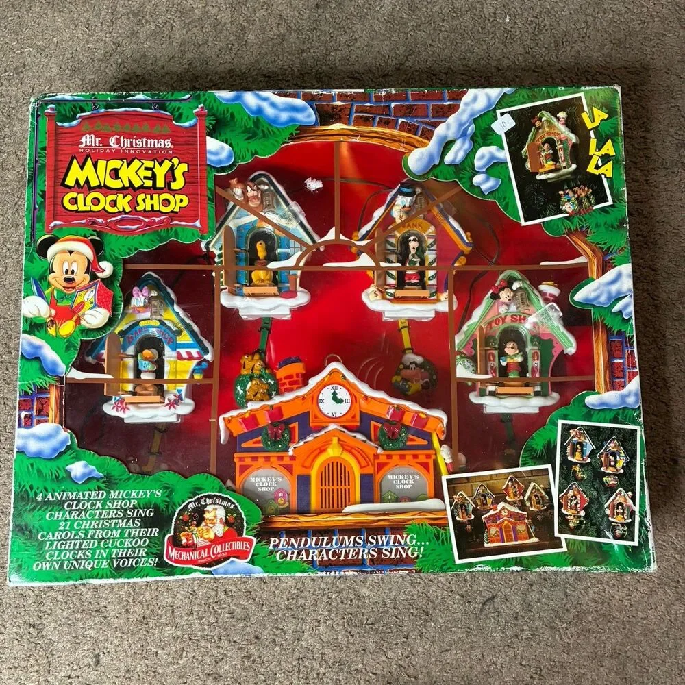 Mr. Christmas 1993 Vintage Mickey's Clock Shop Animated New In Box